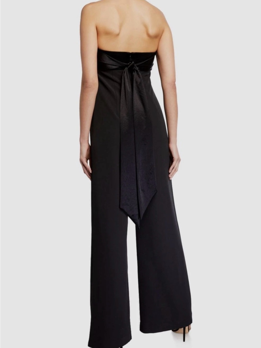 Milly NWT black Wide-Leg Jumpsuit - size 10. Satin tie in back - Picture 2 of 9
